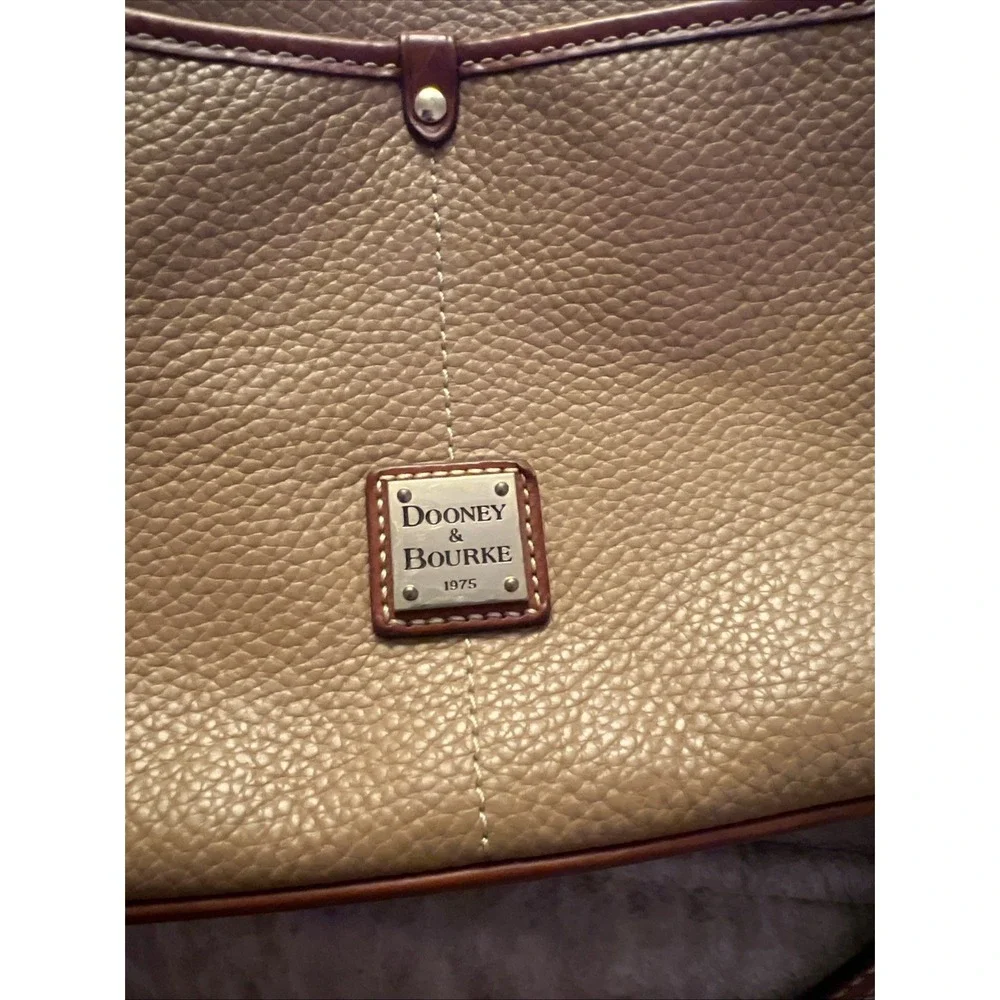 Dooney & Bourke Pebble Grain Kimberly Crossbody Bag Tan & Brown Trim